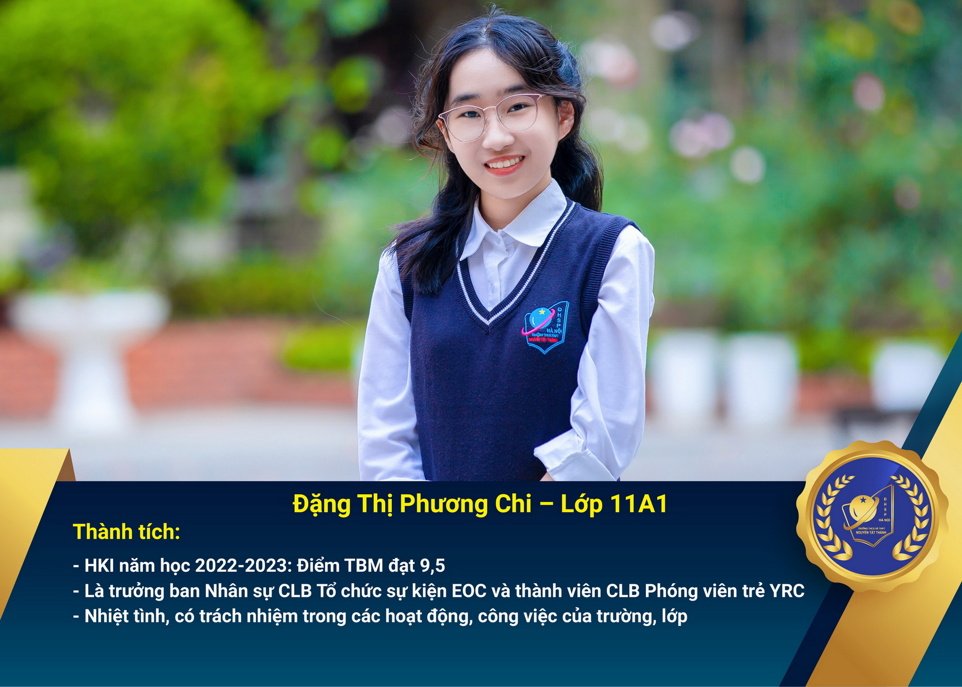 Chân dung học sinh nhận Học bổng Nguyễn Tất Thành lần thứ 45 – Khối 11 - năm học 2022 – 2023